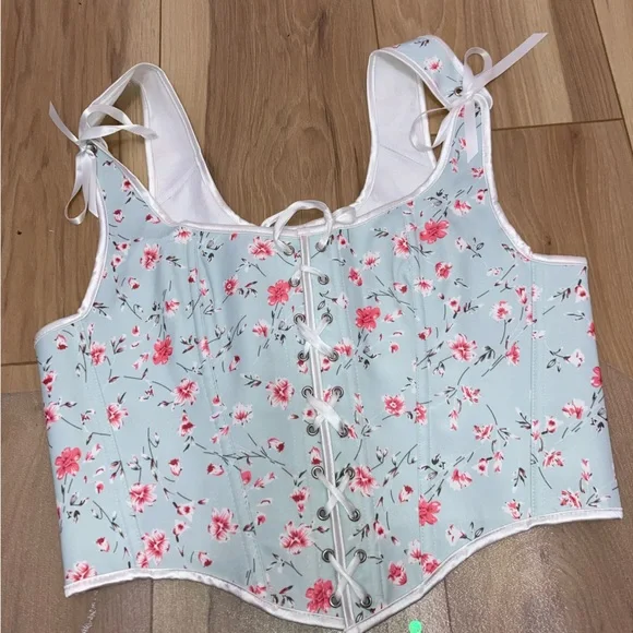 Floral Corset Crop Top - Picture 4 of 4